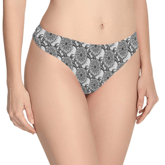 Tribal Turtle Polynesian Themed Print Women's Thongs