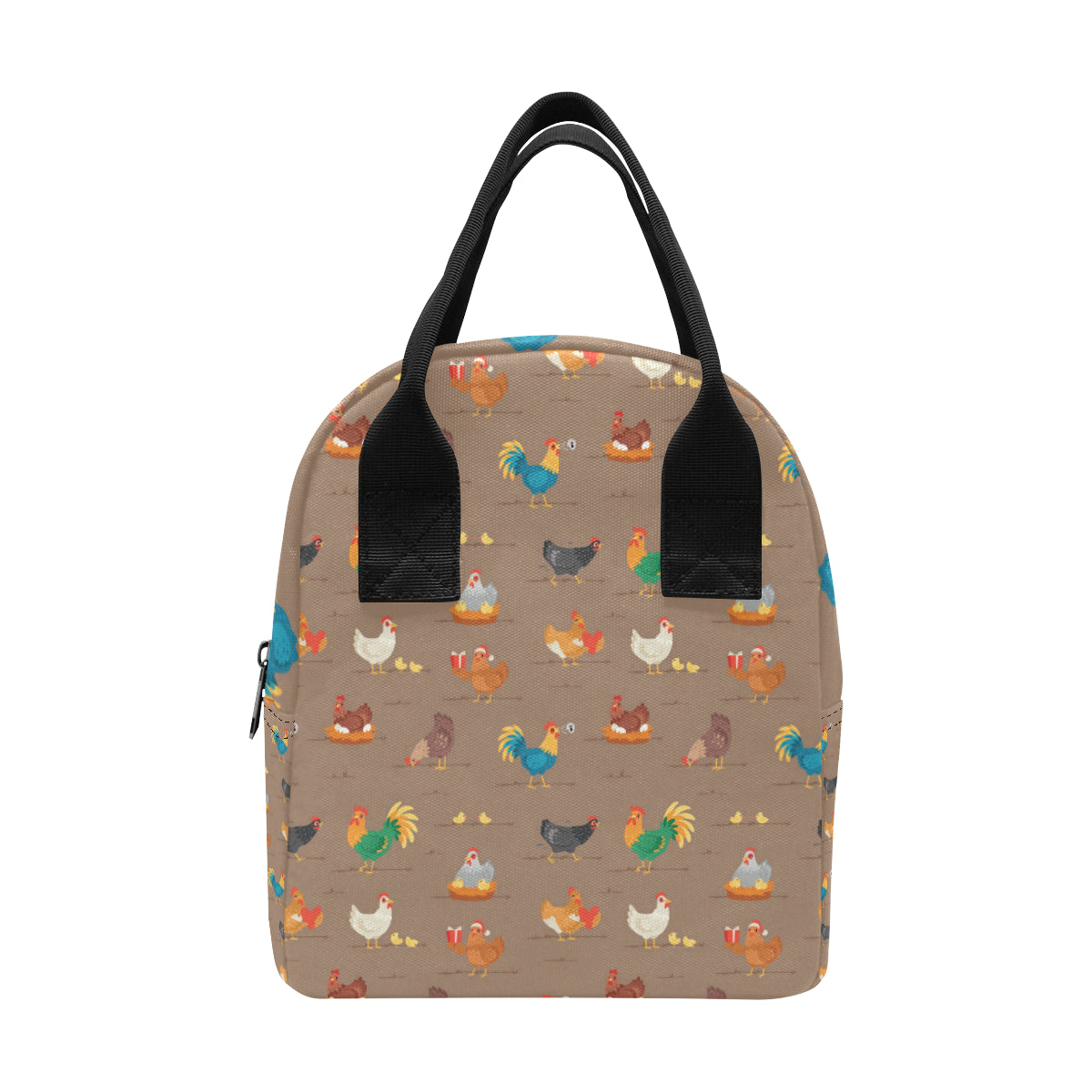 Chicken Happy Print Pattern Insulated Lunch Bag