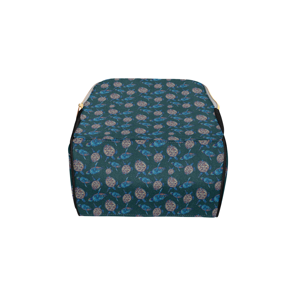 Sea Turtle Hand Drawn Blue Print Diaper Bag Backpack