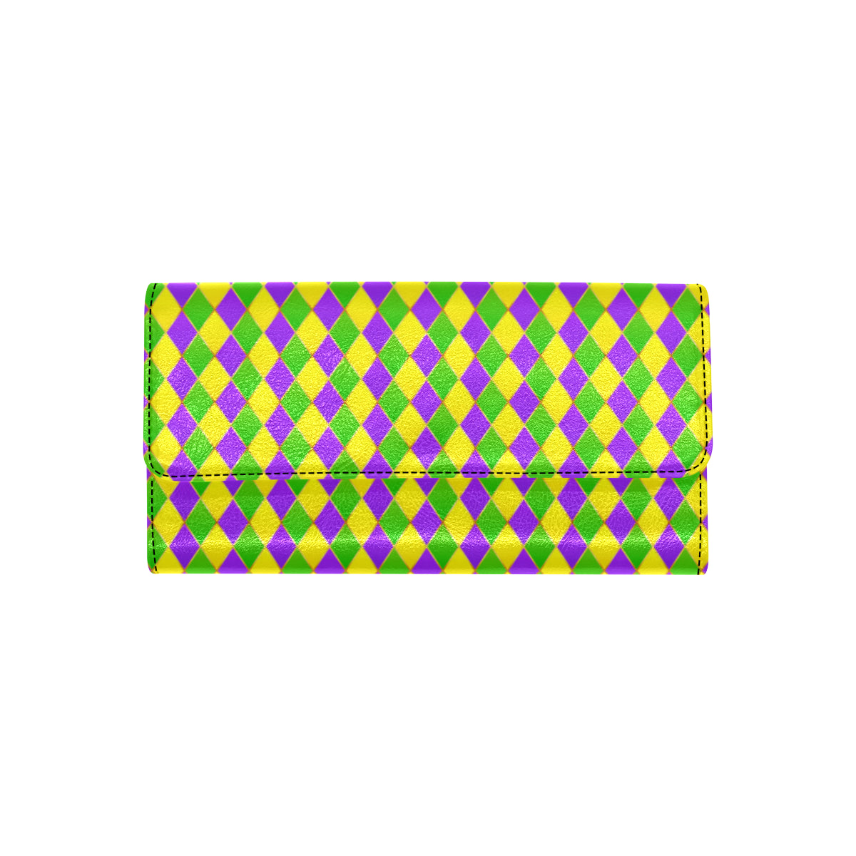 Mardi Gras Pattern Print Design 01 Women's Trifold Wallet