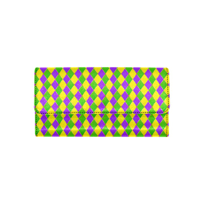 Mardi Gras Pattern Print Design 01 Women's Trifold Wallet