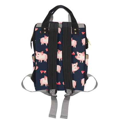 Pig Cute Pattern Print Design 02 Diaper Bag Backpack