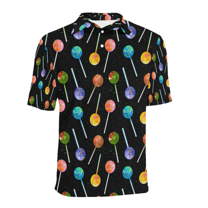 Lollipop Pattern Print Design LL04 Men Polo Shirt
