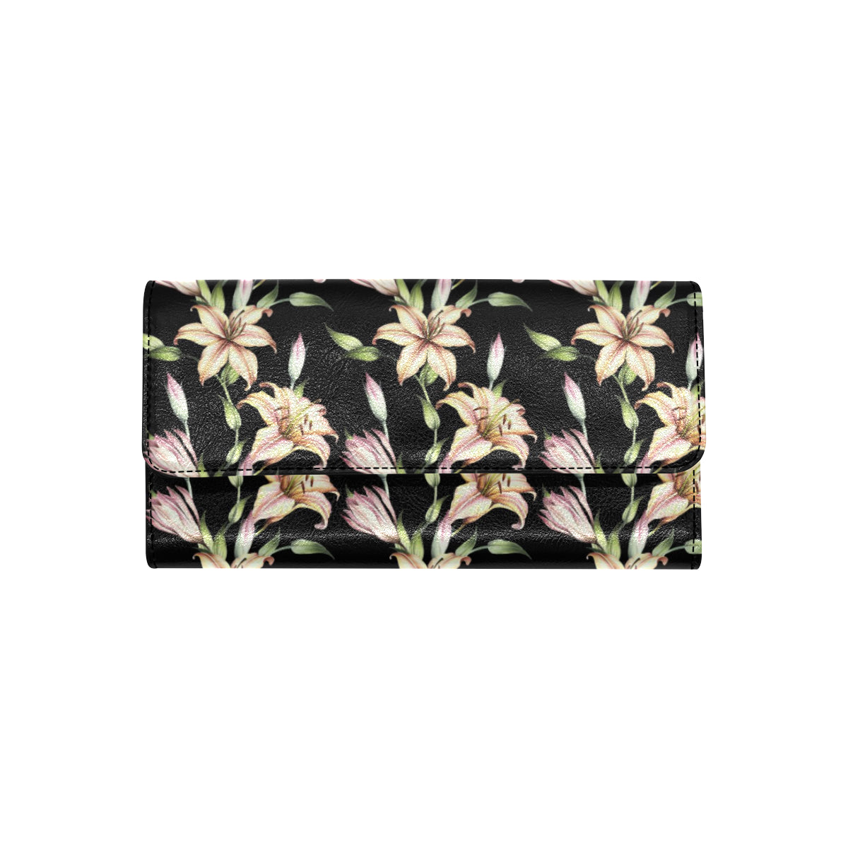 Lily Pattern Print Design LY05 Women's Trifold Wallet