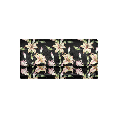 Lily Pattern Print Design LY05 Women's Trifold Wallet