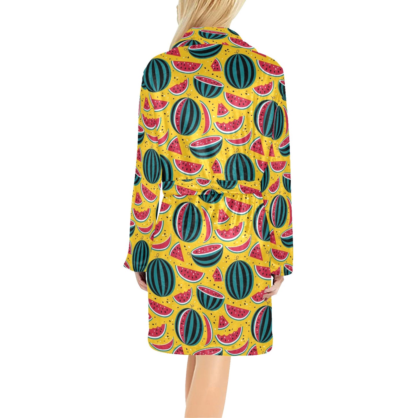 Watermelon Pattern Print Design WM02 Women's Fleece Robe