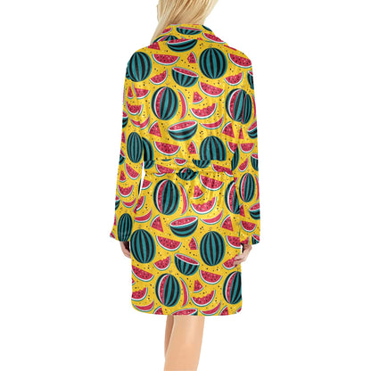 Watermelon Pattern Print Design WM02 Women's Fleece Robe