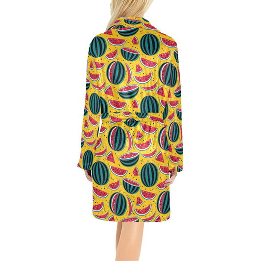 Watermelon Pattern Print Design WM02 Women's Fleece Robe