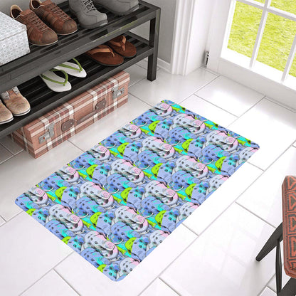 Elephant Art color Print Pattern Rubber Doormat