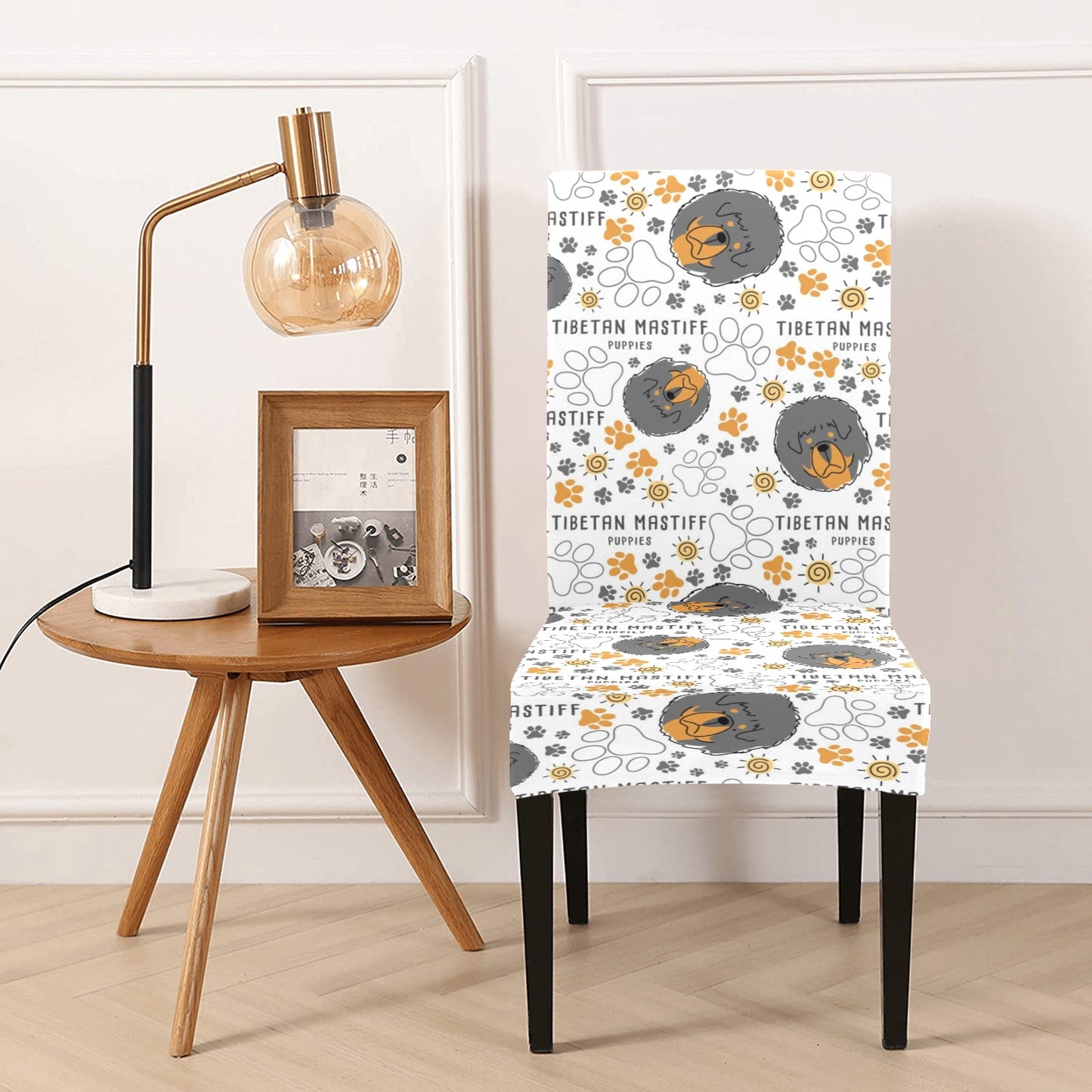 Tibetan Mastiffs Print Design LKS302 Dining Chair Slipcover
