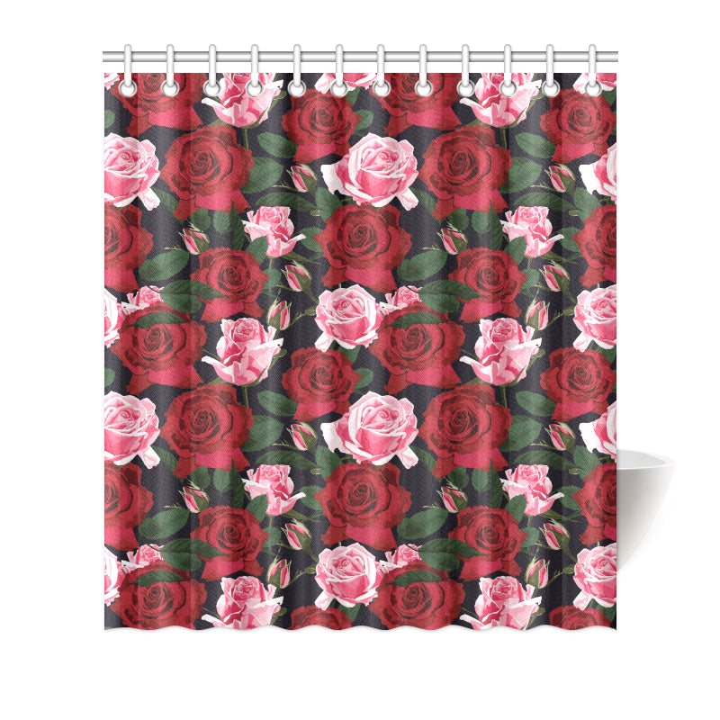 Rose Red Pink Pattern Print Design RO01 Shower Curtain
