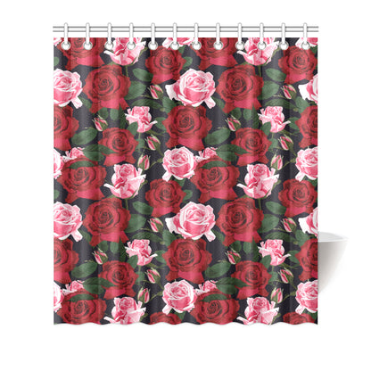 Rose Red Pink Pattern Print Design RO01 Shower Curtain