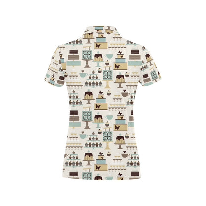 Cake Pattern Print Design 02 Women's Polo Shirt