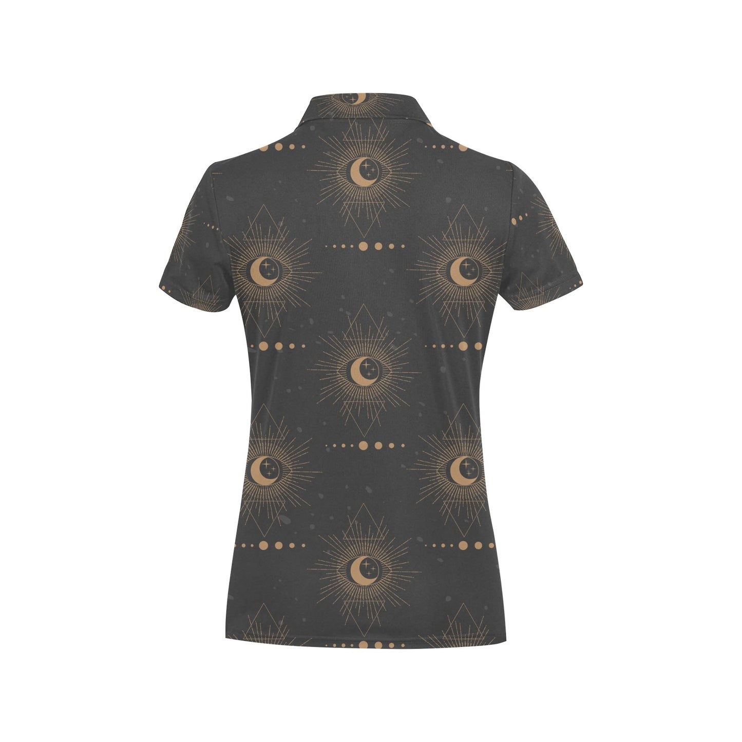 Moon Boho Pattern Print Design 02 Women's Polo Shirt