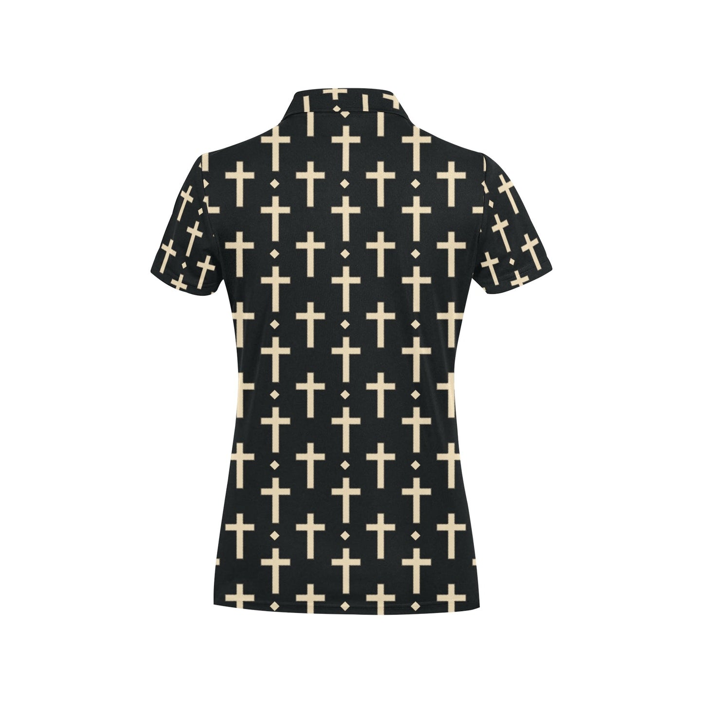 Cross Pattern Print Design 03 Women's Polo Shirt