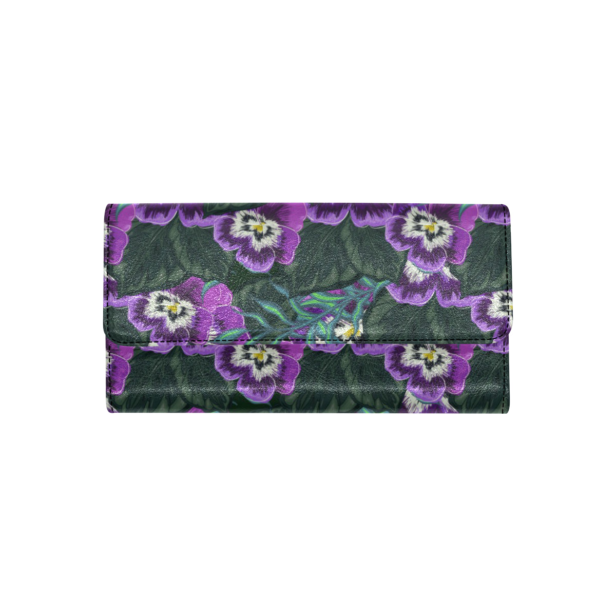 Pansy Pattern Print Design PS07 Women's Trifold Wallet