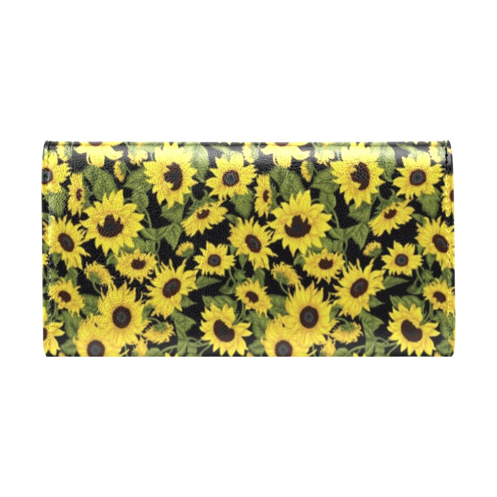 Sunflower Fresh Bright Color Print Women's Trifold Wallet