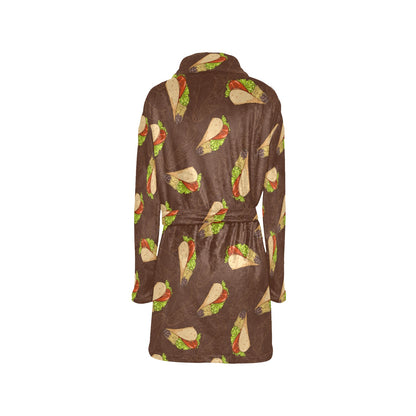 Taco Pattern Print Design TC08 Women's Fleece Robe