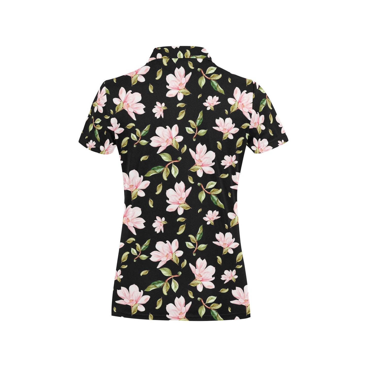 Magnolia Pattern Print Design MAG01 Women's Polo Shirt