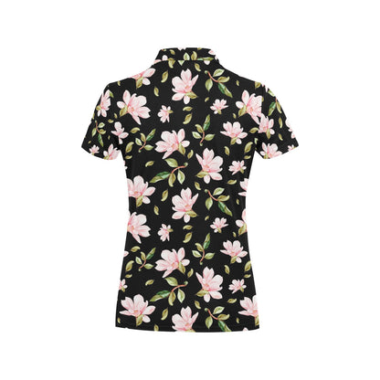Magnolia Pattern Print Design MAG01 Women's Polo Shirt