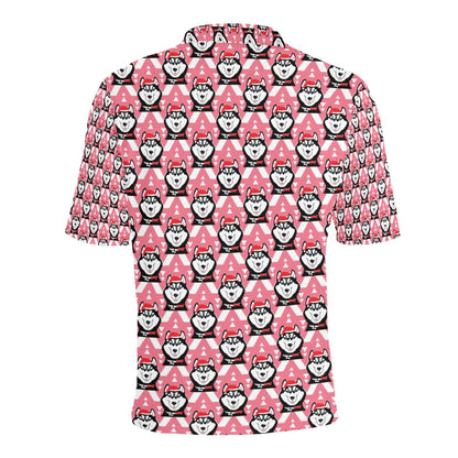 Siberian Huskies Christmas Themed Print Design LKS302 Men Polo Shirt