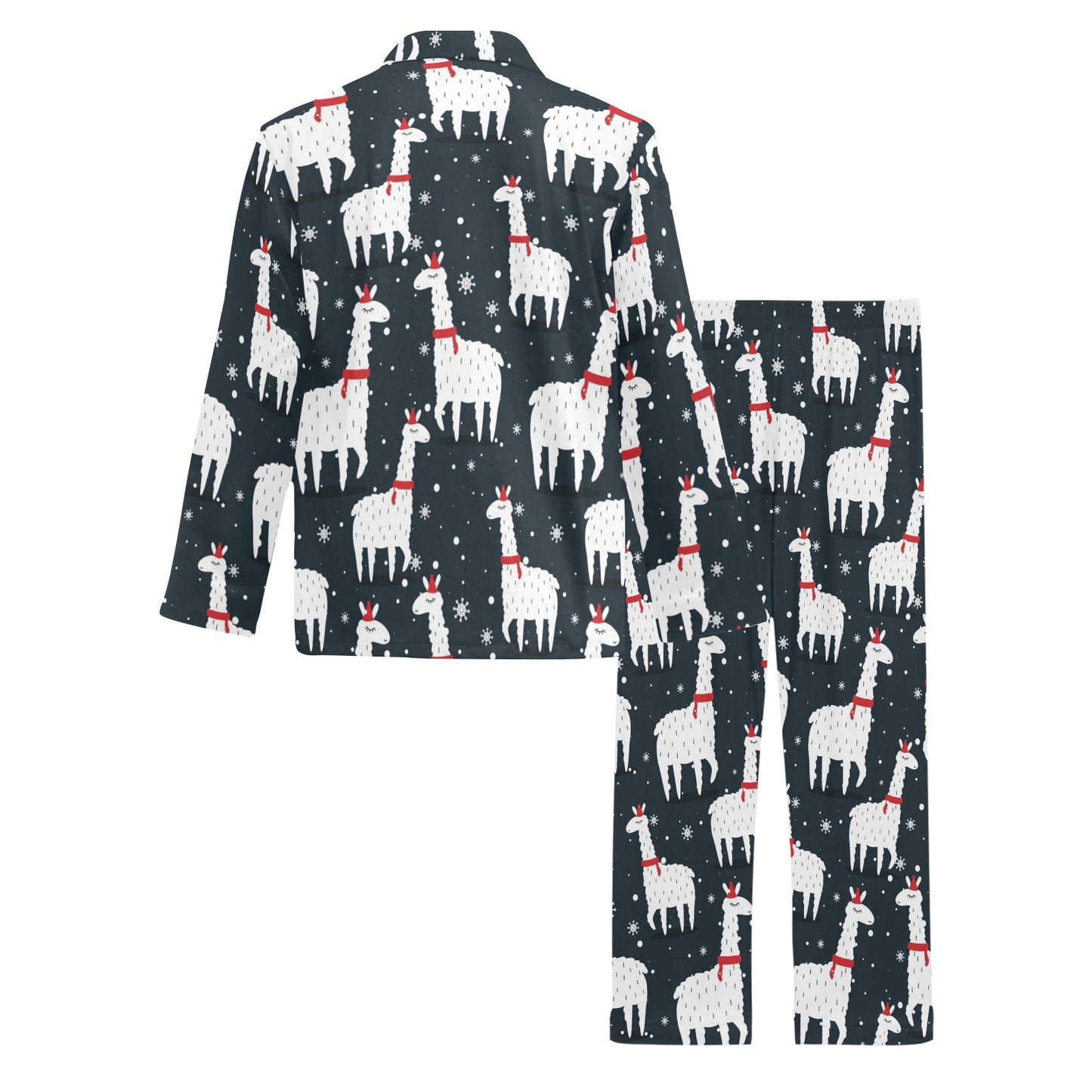 Alpaca Pattern Print Design 04 Men's Long Pajama Set