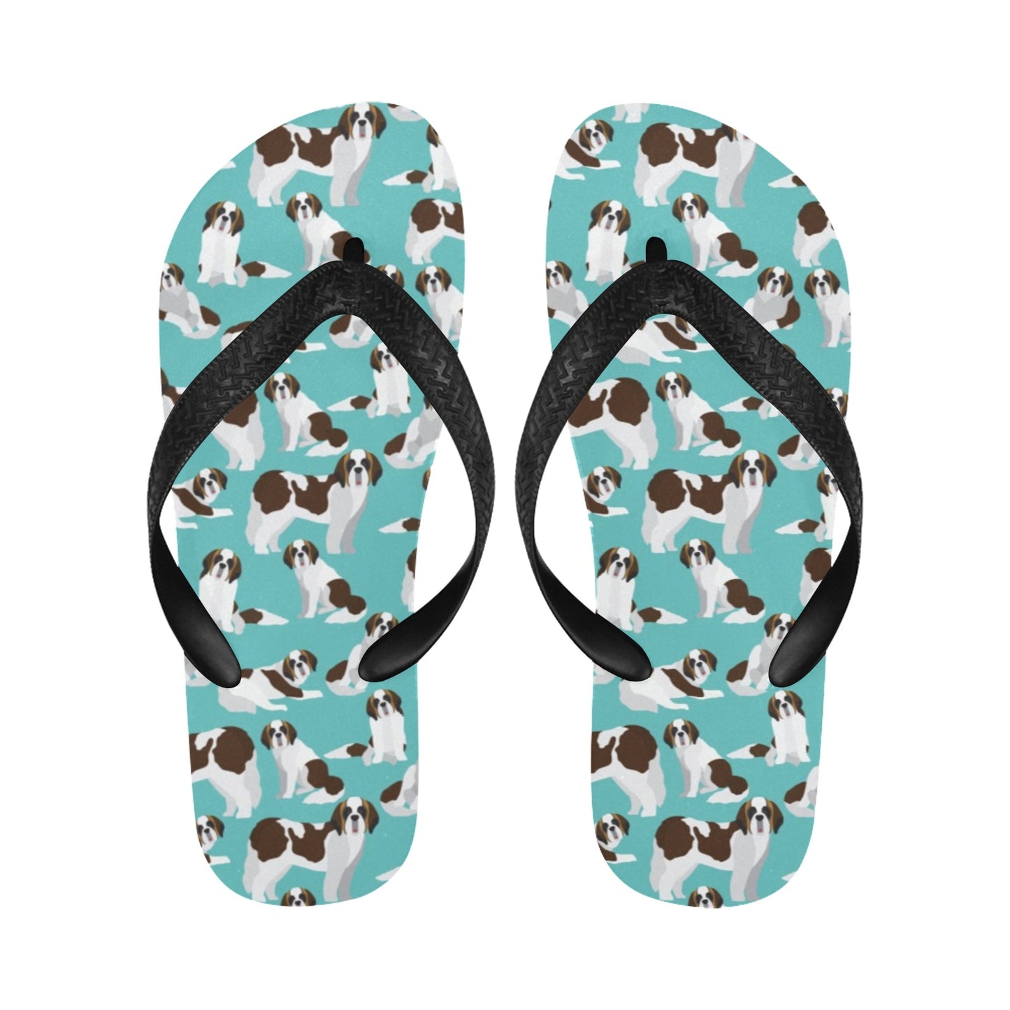 St Bernards Print Design LKS302 Flip Flops