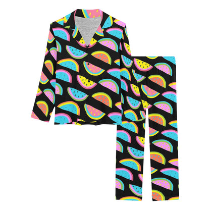 Watermelon Pattern Print Design WM08 Women's Long Pajama Set