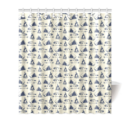 Campfire Pattern Print Design 01 Shower Curtain