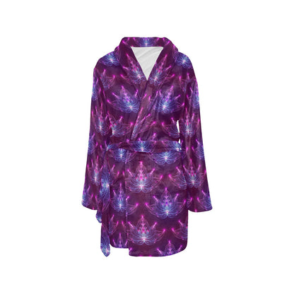 lotus Pattern Print Design LO01 Women's Fleece Robe