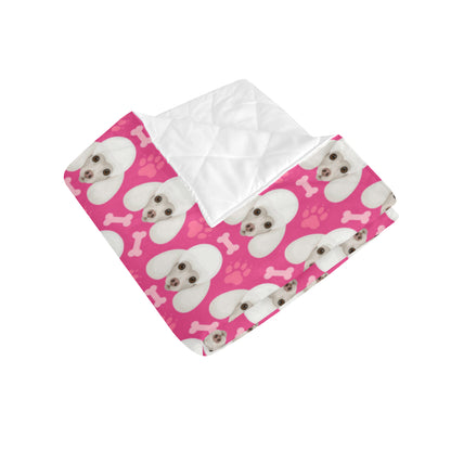 Poodle Pattern Print Design A04 Premium Quilt