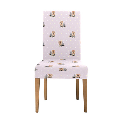 Yorkshire Terriers Print Design LKS302 Dining Chair Slipcover
