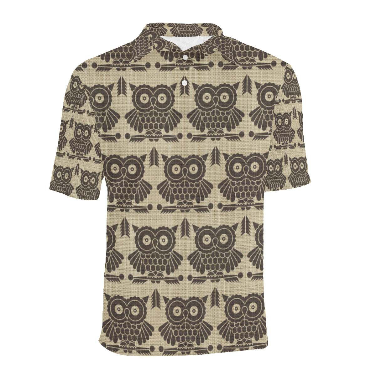 Owl Pattern Print Design A01 Men Polo Shirt