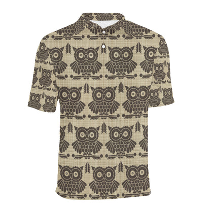 Owl Pattern Print Design A01 Men Polo Shirt