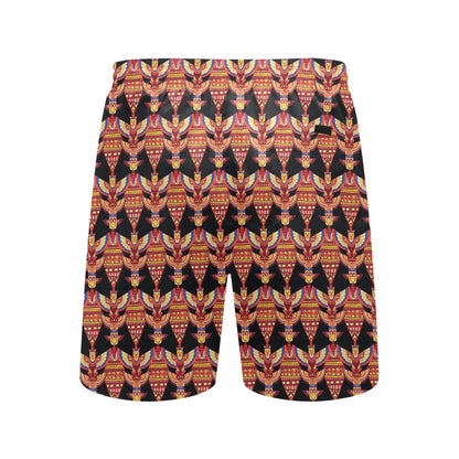 Totem Pole Print Men's Swim Trunks Beach Shorts