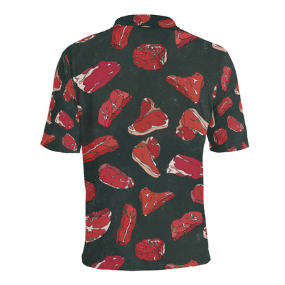 Meat Pattern Print Design 01 Men Polo Shirt