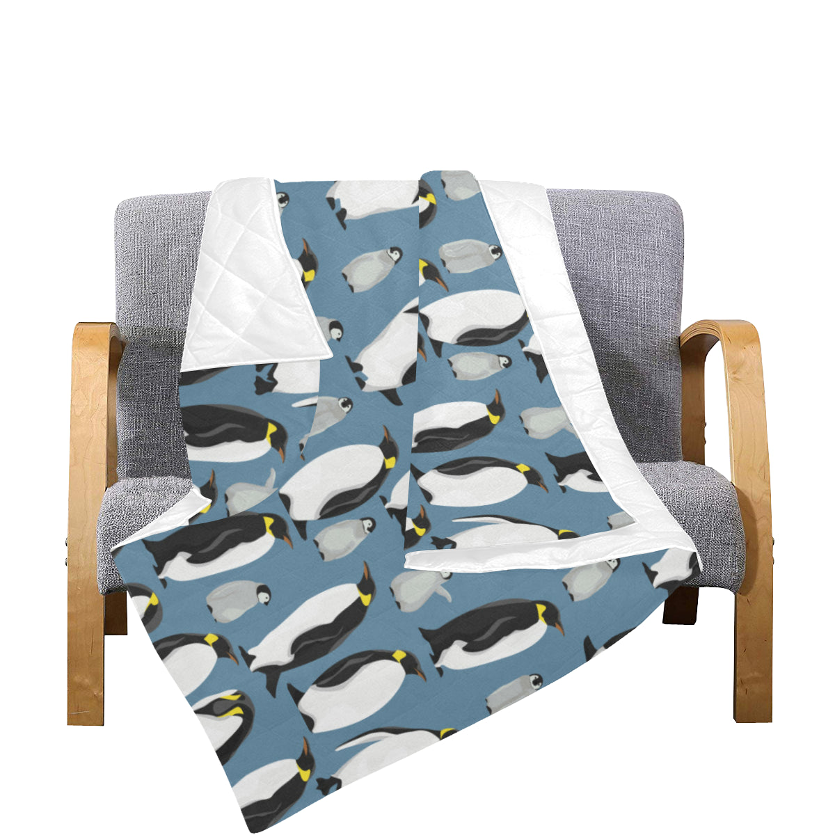 Penguin Pattern Print Design A03 Premium Quilt