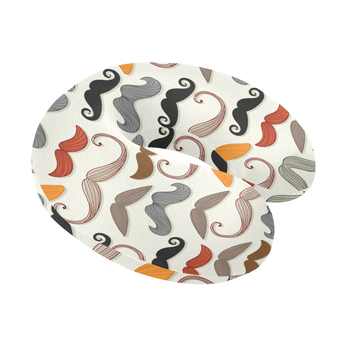 Mustache Pattern Print Design A02 U-Shaped Travel Neck Pillow