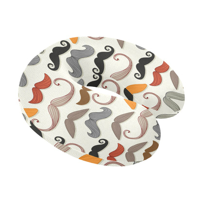 Mustache Pattern Print Design A02 U-Shaped Travel Neck Pillow