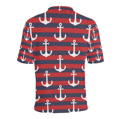 Nautical Pattern Print Design A05 Men Polo Shirt