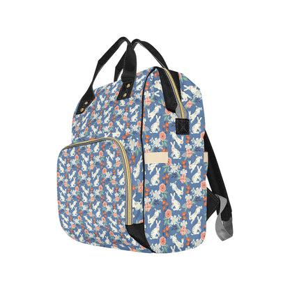 Bunny Pattern Print Design 07 Diaper Bag Backpack