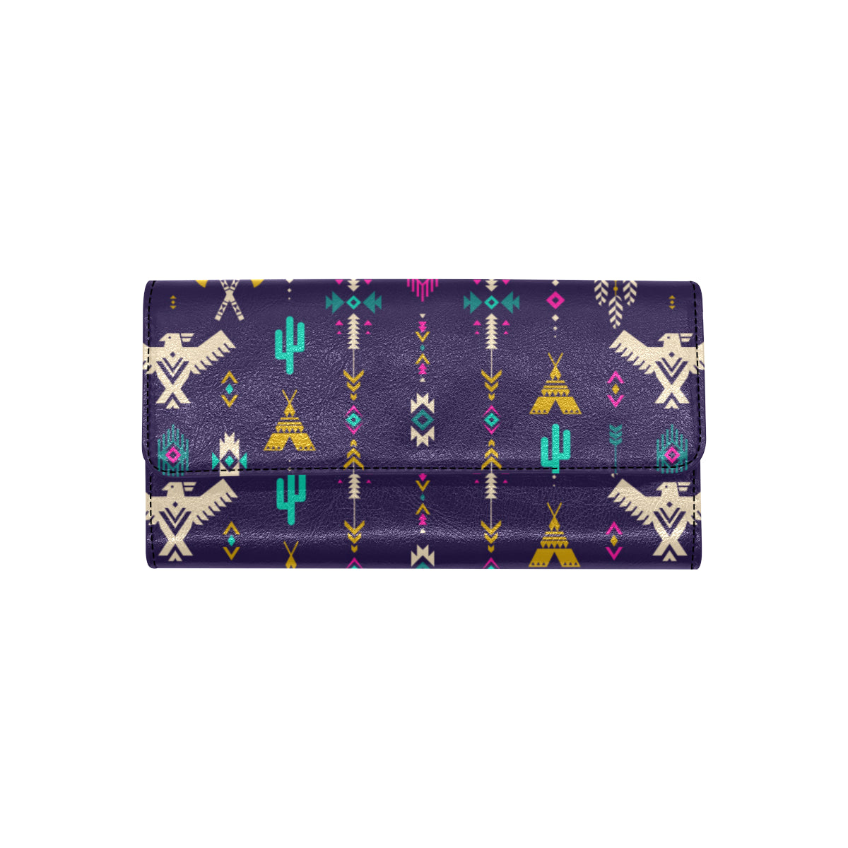 Native American Eagle Indian Pattern Women's Trifold Wallet