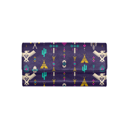 Native American Eagle Indian Pattern Women's Trifold Wallet