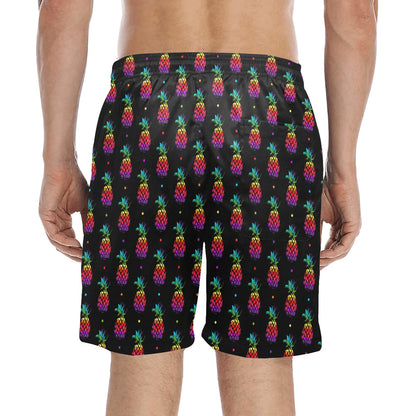 Pineapple Rainbow Dot Print Men's Swim Trunks Beach Shorts