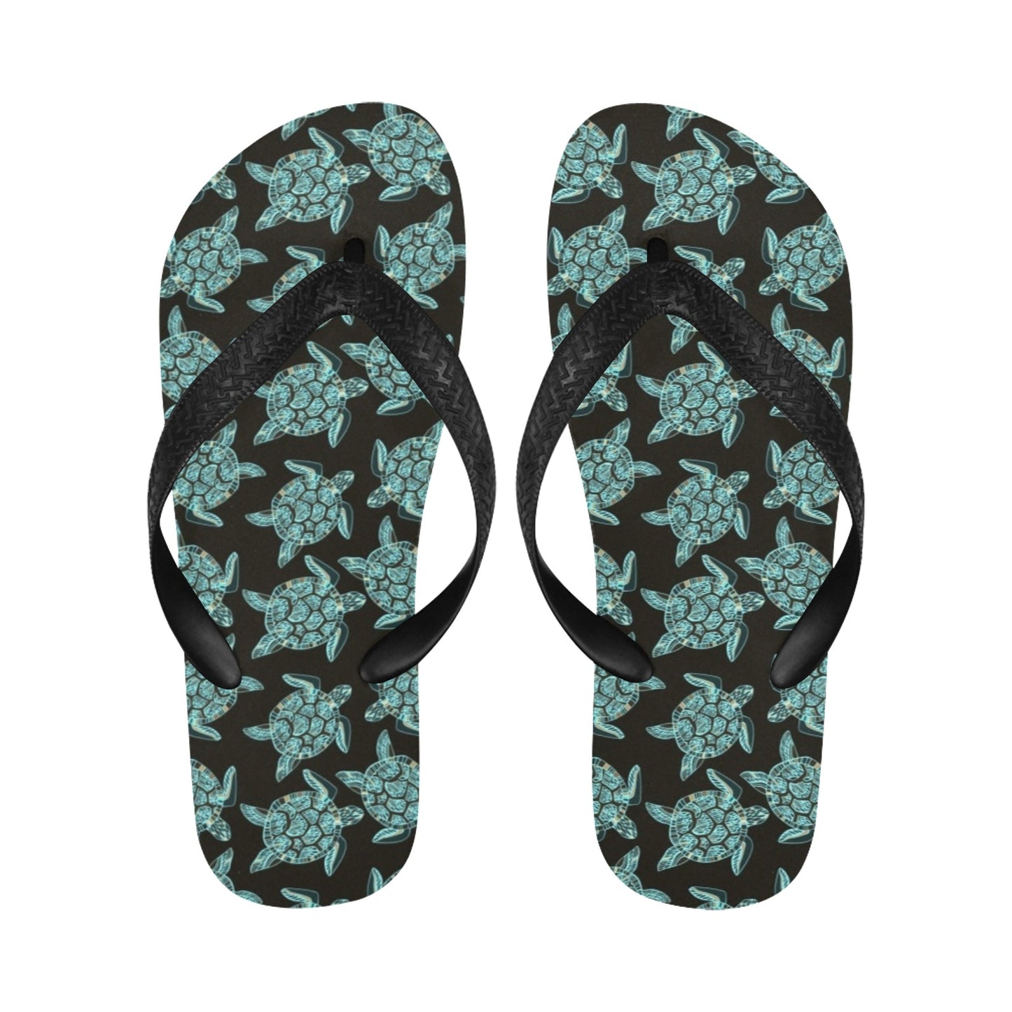 Sea Turtle Print Design LKS302 Flip Flops