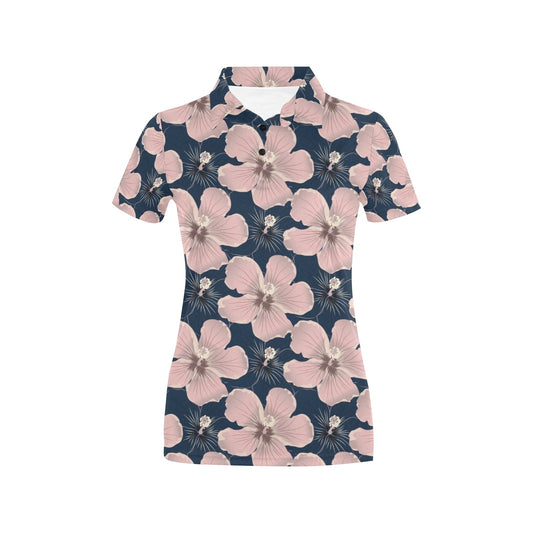 Plumeria Pattern Print Design PM018 Women's Polo Shirt