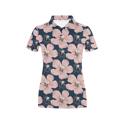 Plumeria Pattern Print Design PM018 Women's Polo Shirt