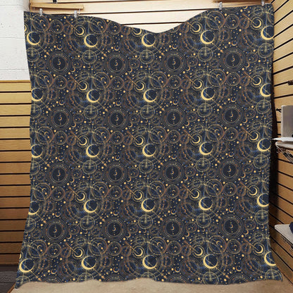 Celestial Pattern Print Design 04 Premium Quilt