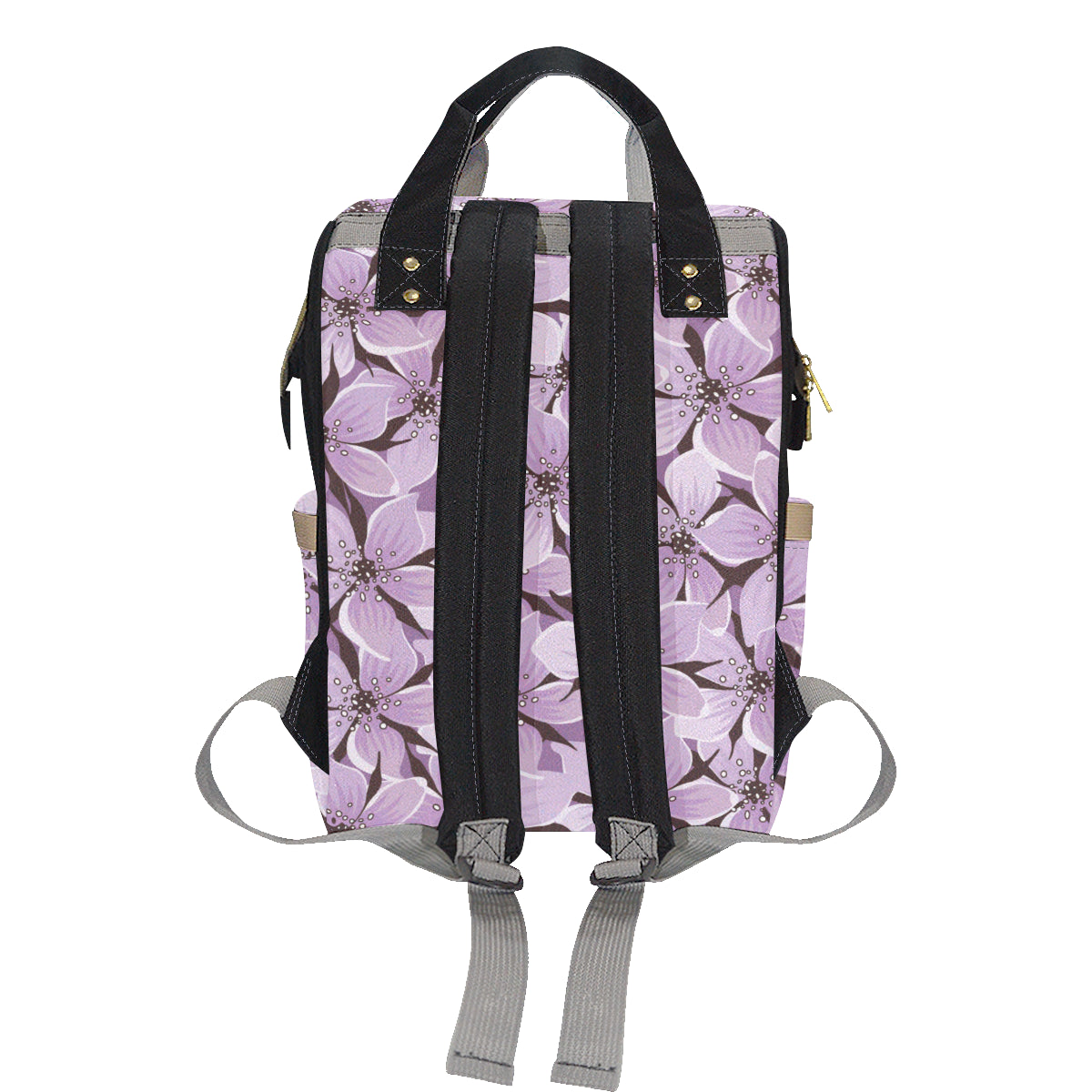 Lilac Pattern Print Design 01 Diaper Bag Backpack