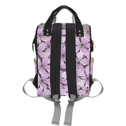 Lilac Pattern Print Design 01 Diaper Bag Backpack